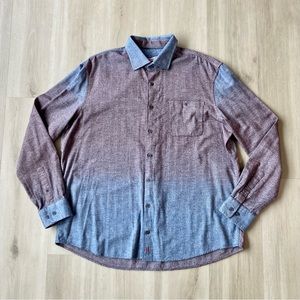 Johnnie-O Long Sleeve Button Down Roscoe Blue Red Size XL